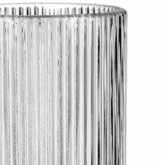 Relaxdays Decorative Glassware, Ribbed, Set of 4