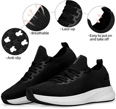 Жіночі кросівки для бігу та повсякденного носіння. Легкі, дихаючі, стильні. (36 EU, чорний та білий)