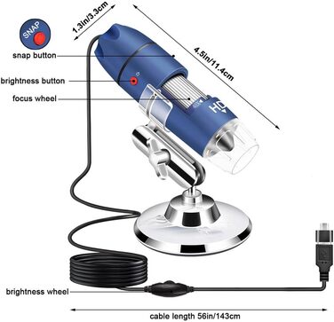 Цифрова мікроскоп-камера Ninyoon 1080P USB для iPhone, iPad, Android, PC, 50-1000x, з підсвічуванням