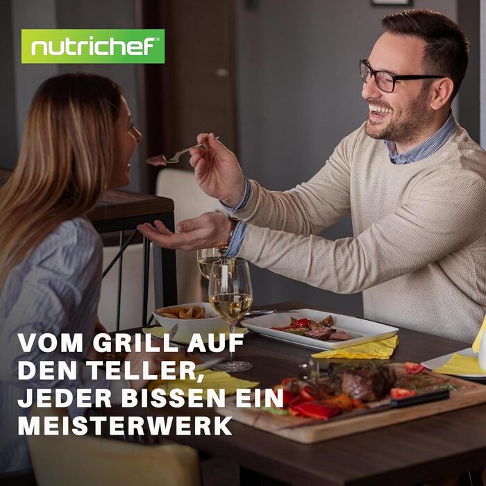 Гриль-сковорода NutriChef 28 см, квадратна, чавунна, антипригарна, для всіх плит, з високими рифленнями, жаростійка, міцні ручки