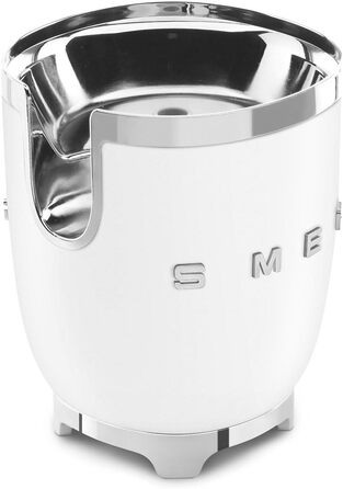 Електрична соковижималка для цитрусових Smeg CJF01PGEU, ручний прес, універсальний конус, 70 Вт, матовий білий