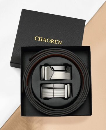 Чоловічі ремені CHAOREN (2 шт.) 35 мм, шкіряні з автоматичною пряжкою - регулюються, ідеальні як подарунок
