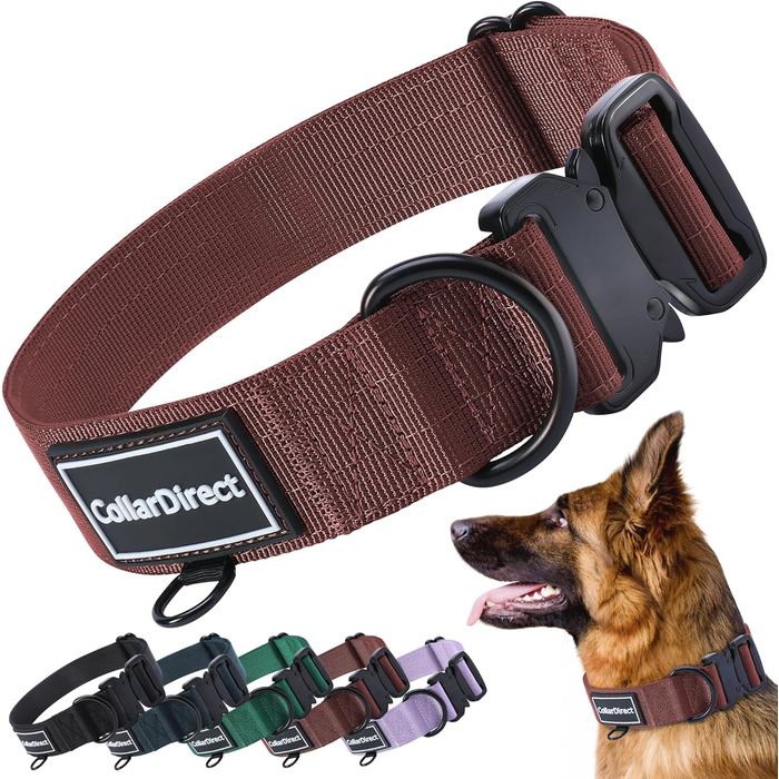 Міцний нашийник для собак великих та середніх порід – регульований, двошаровий нейлон, металева застібка, стійкий до розриву, ідеальний для активних собак (38-58 см)