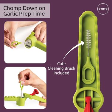 OTOTO Alligator Garlic Press with Ergonomic Handle - Fun Gifts