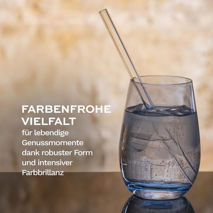 Stölzle Lausitz ELEMENTS Glasses 465 ml Blue-Gray I Drinking Glasses 6-Piece Set I Dishwasher-Safe Glass Set I High Impact Resistance I Universal Glasses as Water Glasses, Juice Glasses, Whisky Glasses