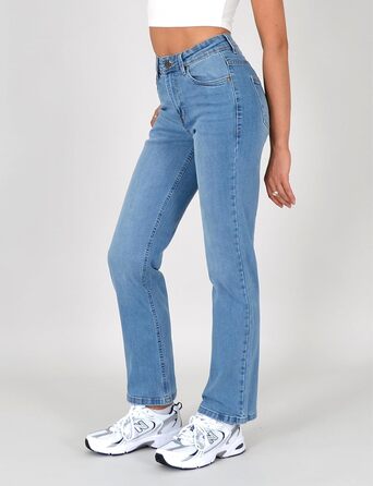 Джинси ESRA жіночі прямі з високою талією, еластичні, модель G200, розмір 42 J556