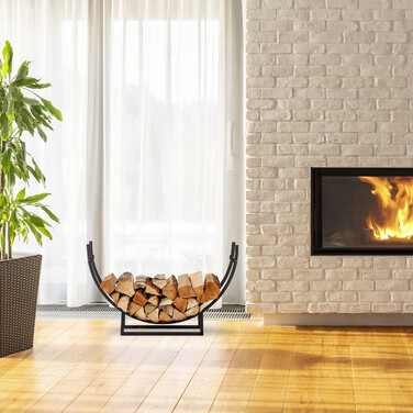 Relaxdays Log Rack, Half-Round