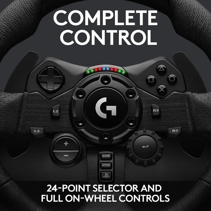 Руль Logitech G923 TRUEFORCE з педалями для Xbox Series X|S, Xbox One та PC, з реактивним педалем та системою подвійного зчеплення, чорний