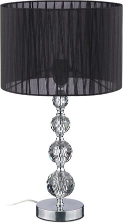 Настільна лампа Relaxdays з кришталевим дизайном, 54 x 29,5 см, чорна