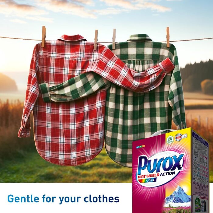 Пральний порошок PUROX Color для кольорових речей, 10 кг, у м'якій упаковці