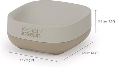 Мильниця Joseph Joseph Bathroom Slim – компактна з неслизькою основою, білий/сірий колір