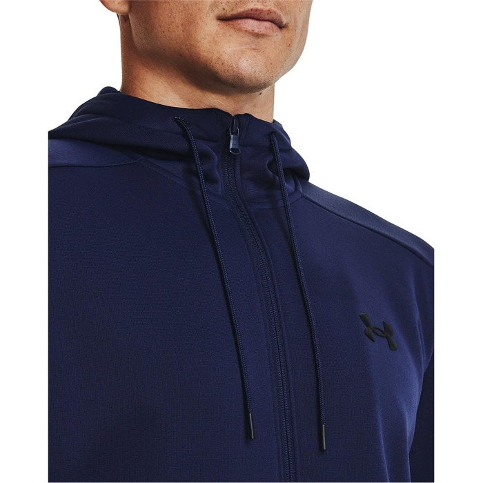Чоловіча флісова толстовка-худі Under Armour Armourfleece на блискавці, темно-синя/чорна, розмір L