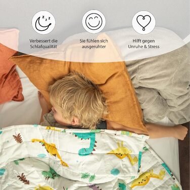 Ella Weighted Blanket for Kids - 2.4kg (90x120cm) - Anxiety & Stress Relief Therapy Blanket with Hypoallergenic Glass Beads & Cooling Cotton Cover - 15-25kg