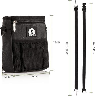 Мішок для ласощів для собак - міцний та водовідштовхувальний аксесуар для прогулянок та тренувань (Чорний) Black Edition