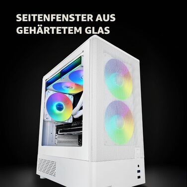 Ігровий корпус Mars Gaming MC-3TCORE MicroATX, панорамне скло, підтримка рідкого охолодження, білий (MC-ONYX)