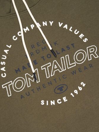Чоловічий худі Tom Tailor Regular Fit з каптуром та принтом, колір Grape Leaf Green (зелений), розмір 3XL