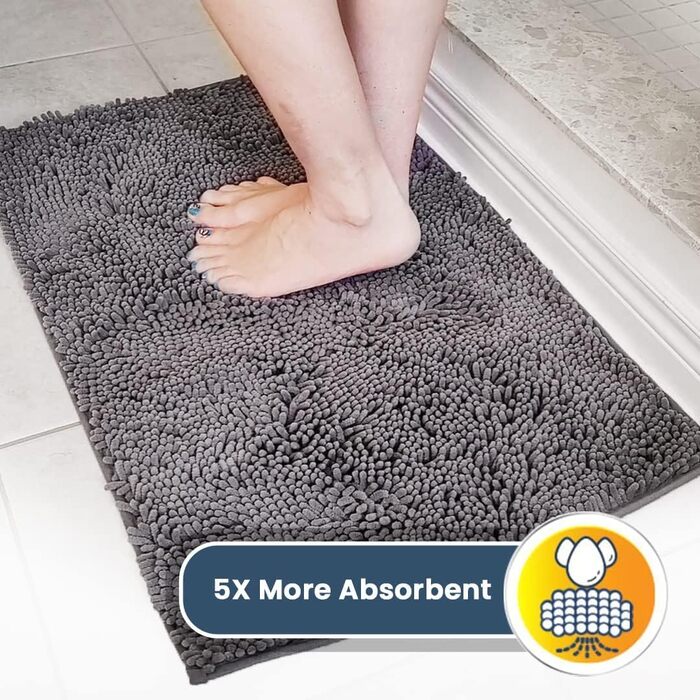 Гігроскопічний килимок для дому та домашніх тварин Muddy Mat, мікрофібра, антиковзаючий, сірий, 76,2 x 48,3 см