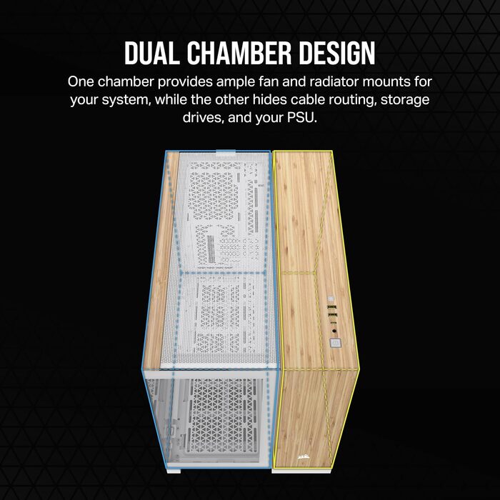Корпус для ПК Corsair 2500X M-ATX TG White/Bamboo