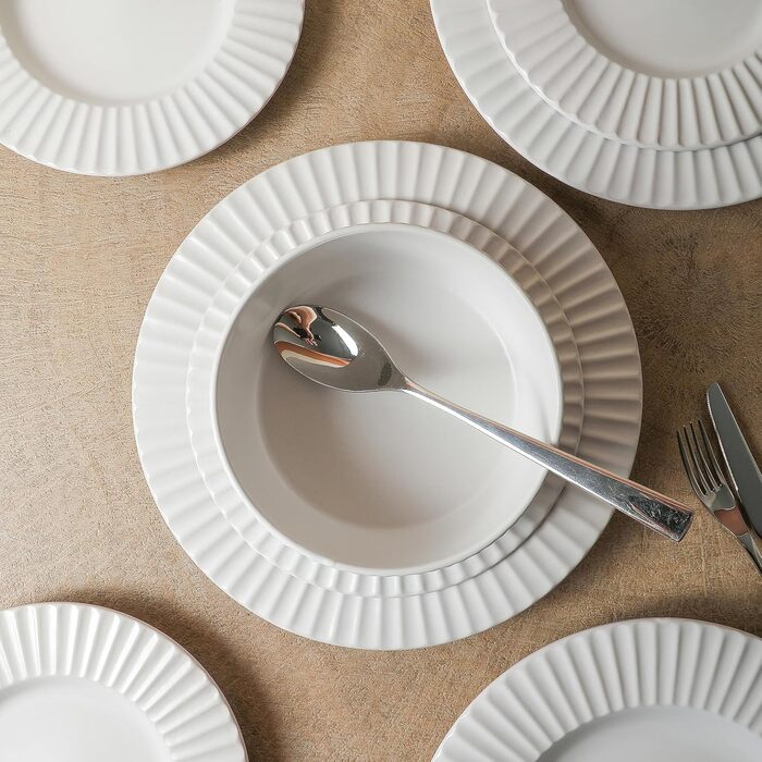 Посуд Christian Siriano Lusso Tafelservice 16 предметів, білий, кераміка для 4 осіб – Opulenter Garten