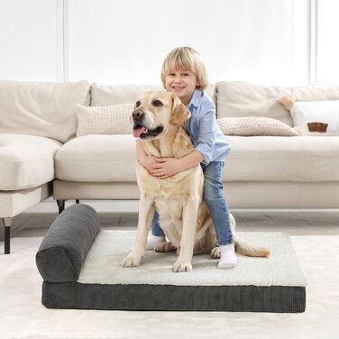 Ортопедичне ліжко для собак Growaystory - зручне собаче ліжко-софа з ергономічним пінополіуретаном, 105x65x25 см