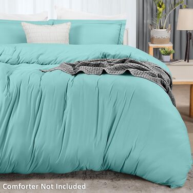 Комплект постільної білизни Utopia Bedding: ковдра 203x228 см, 2 наволочки, мікрофібра, блакитний
