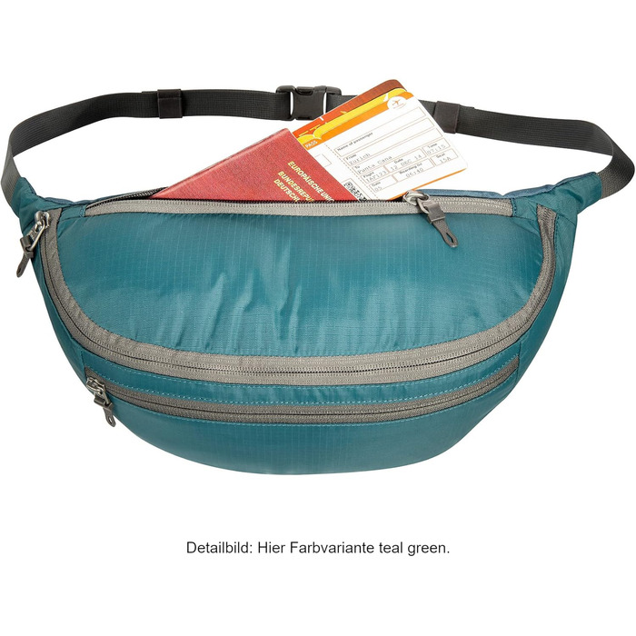 Татонка Іліум L - поясна сумка (бананка) з трьома кишенями на блискавці, чорна - для чоловіків та жінок, 37 x 16 x 10 см