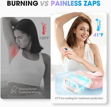 Пристрій для епіляції IPL з лазером та охолоджувальною функцією Haarlosy, 5 рівнів інтенсивності, 999 900 імпульсів світла, для жінок та чоловіків, обличчя, під пахвами, ноги, тіло (білий, рожевий)