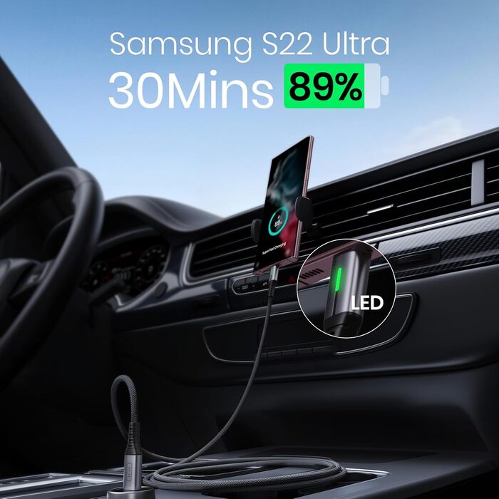 Кабель USB-C 100W з підтримкою PD3.0, 3м, чорний. Кабель USB-C для iPhone, Samsung, Pixel, iPad, MacBook. Нейлон, швидка зарядка