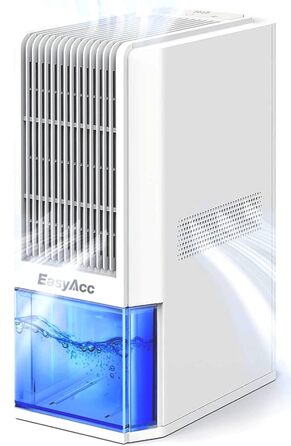 EasyAcc Електричний осушувач повітря 1200 мл, енергозберігаючий, тихий, портативний, з автовимкненням та режимом сну. Ідеально для офісу та дому (2000 мл, кремовий)