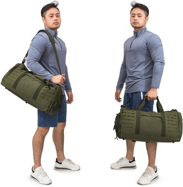 Тактична сумка-рюкзак QT&QY 40 л для чоловіків, спортивна, для подорожей, тренувань, з відділенням для взуття, для баскетболу та футболу, зелена
