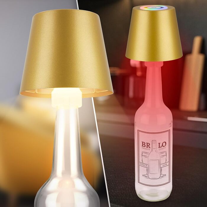 Світлодіодна настільна лампа Briloner бездротова з сенсорним керуванням, димування, регульована висота, нічна лампа, лампа для читання, кемпінгу, акумуляторна, для вулиці, 36x10.5 см