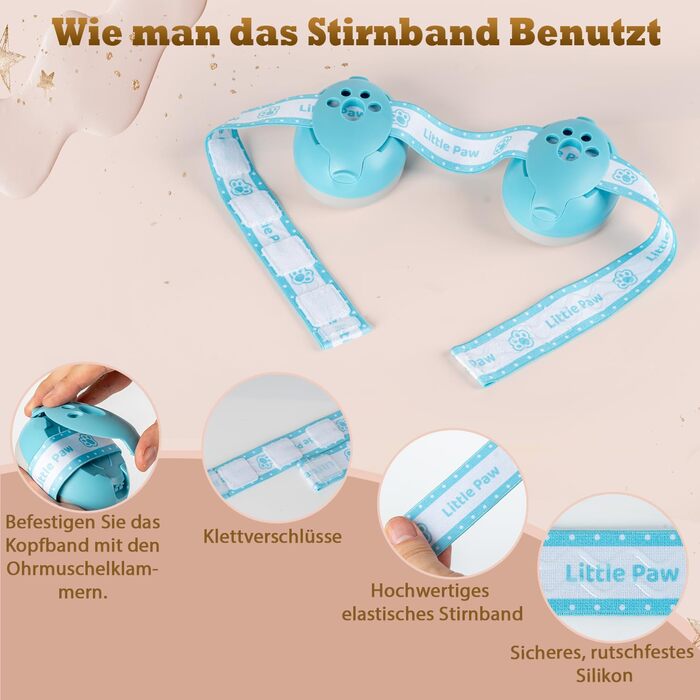 Навушники для захисту від шуму для малюків та дітей до 48 місяців - захист від шуму, регульоване антиковзне наголов'я, запобігання пошкодженню слуху, покращення сну (Блакитний)