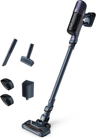 Rowenta RH6838 X-Pert 6.60 ESSENTIAL Cordless Vacuum | Stick and Handheld Vacuum in One | 45 Minute Run Time | LED Nozzle | Removable Battery | Includes Upholstery & Crevice Nozzle | Red/Black without Pet Hair Brush