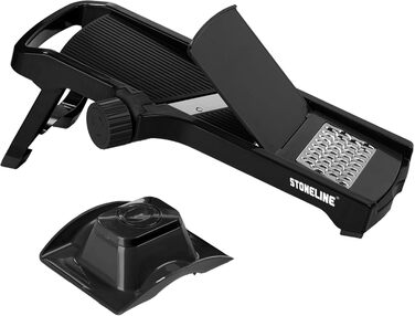 Набір для нарізання овочів STONELINE V з 9 частин: для нарізання слайсами, соломкою, кубиками, спіралями. З нержавіючої сталі, чорний.