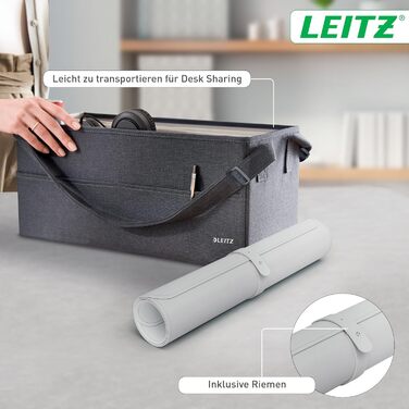 Килимок для миші Leitz Extra-Large, 100 x 40 см, сірий, антиковзаюча поверхня, для геймінгу та офісу