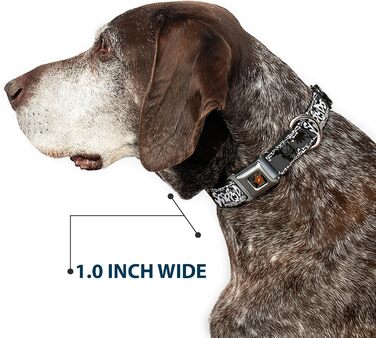 Нашийник для собак Buckle-Down з пряжкою Scooby Doo - 1 дюйм шириною, підходить для шиї 28-43 см - середній