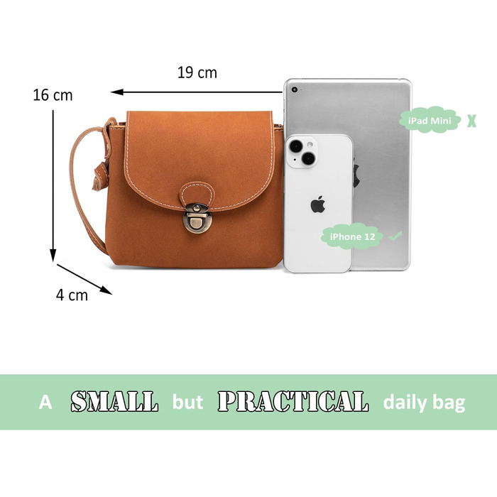 Маленька сумка через плече жіноча з замком, екошкіра, коричнева кросбоді для дівчат, сумка для телефону