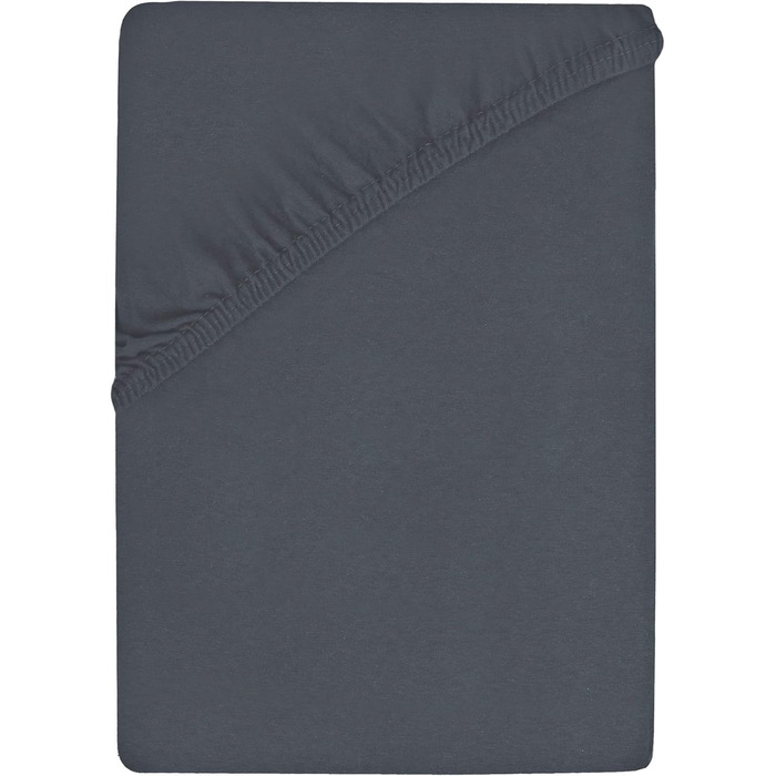 NatureMark Premium Box Spring Fitted Sheet 180 x 200 up to 200 x 220 cm - High Flange up to 40cm Mattress Height - Waterbed Fitted Sheet - Cotton with Elastane, Anthracite/Dark Grey
