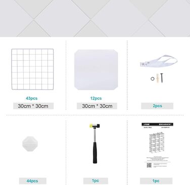 SONGMICS Grid Panel Shelf, Storage System, Cube Shelf, Set of 12 Cubes, for Shoes, Books, Living Room, Bedroom, Expandable, 31 x 93 x 123 cm, White LPI34W