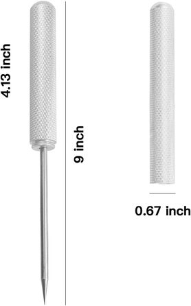 22.9 cm ice pick, aluminum alloy, handle with safety cover for kitchens, bars, bartenders, picnics, camping, and restaurants (Silver)