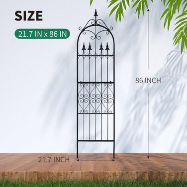 Садова решітка SCENDOR GARDEN 220x55 см із металу для витких рослин, опора для клематисів, троянд, ліан, для вуличного використання