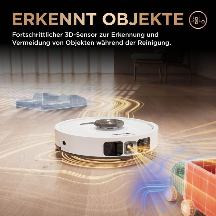 Робот-пилосос та робот-мийник Shark PowerDetect 2-в-1, NeverTouch Pro, самостійне очищення до 60 днів, 3D-LiDAR навігація, NeverStuck, керування через додаток, RV2800ZEEU, 2 щітки, Anti-Micro Pads, 1 капсула