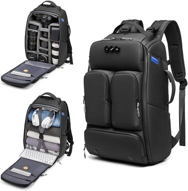 Рюкзак для камери Horfccid 23L: фотокамера, DSLR, ноутбук 15.6'', штатив (чорний)