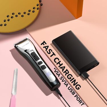 Професійний собачий триммер BarberBoss QR-9086 для густого волосся: набір для грумінгу собак та котів, бездротовий, тихий