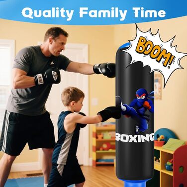 Дитячий боксерський мішок Qoosea 160см з рукавичками та насосом, для карате, кікбоксингу, тхеквондо (3-12 років)