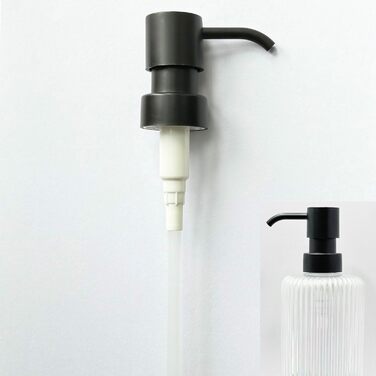 Дозатор для мила Suanti, 425 мл, з помпою з брашованого нікелю, наповнюваний, квадратний, декоративний, для мила для рук, миття посуду та лосьйонів, стиль мармур (чорна помпа - 2 шт.)