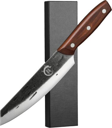 Ніж кухарський Plys 20 см, професійний, з високоякісної нержавіючої сталі, з ергономічною ручкою (чорний)