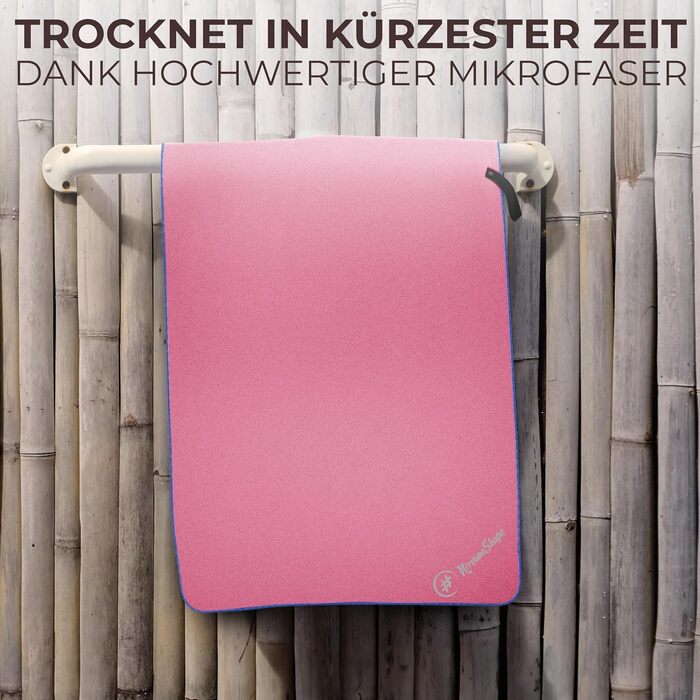 Рушник з мікрофібри NirvanaShape - туристичний, пляжний, спортивний (120x60 см, коралловий/блакитний)