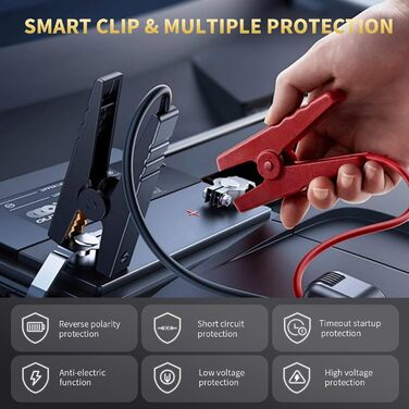 Powerbank Starthilfe 4000A: Портативний пусковий пристрій для авто 12V з LCD дисплеєм та LED ліхтариком. Запускає бензинові двигуни до 9.0L та дизельні до 7.5L. Підходить для SUV, мотоциклів, газонокосарок.