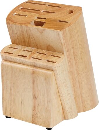 Amazon Basics Premium Knife Block Set, 9-Piece, Black - Includes 18 Knives